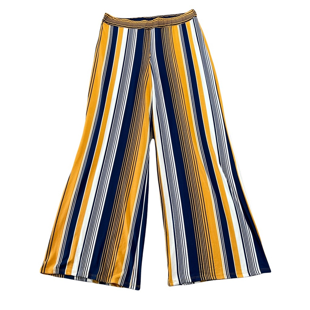 No Comment NY•LA Super Wide Leg Striped Soft Pants